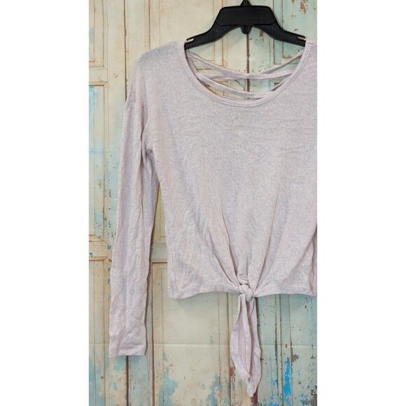 Crave Fame Womens Sz XS Dust Pink Long Sleeve Knotted Front Pullover Blouse Top - Picture 6 of 10